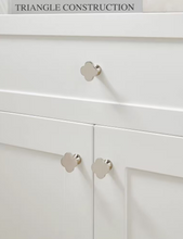 Load image into Gallery viewer, Four Leaf Clover Titanium Silver Brass Knob, Minimalist Luxury Kids Room Wardrobe Cabinet Drawer Handle
