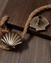Load image into Gallery viewer, Creative Shell Brass Cabinet Pulls, New Chinese Mid-Century Retro Kids Wardrobe Drawer Handles
