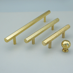 2.5", 3.78", 5", 6.3", 7.55" Hexagon Gold Brass Hammered Kitchen & Drawer Pulls | Luxurious Cabinet Door Handles, Dresser & Wardrobe Knobs