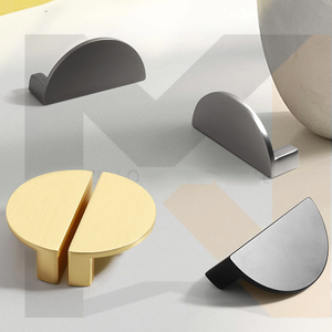 2.5" Black, Gray, Gold, Nickel Semicircle Drawer Pulls | Modern Kitchen & Cupboard Handles, Dresser Knobs, Wardrobe & Cabinet Hardware