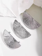 Load image into Gallery viewer, 2.5&quot;, 5&quot; Hammered Chrome Silver Half Moon Pulls | Semicircle Drawer &amp; Dresser Knobs, Cabinet Hardware, Gift-Worthy Handles
