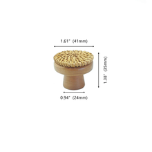 Load image into Gallery viewer, Boho Rattan Knobs | Unique Wood Drawer Pulls, Dresser &amp; Cabinet Knobs, Boho Home Decor Hardware
