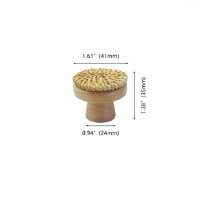 Boho Rattan Knobs | Unique Wood Drawer Pulls, Dresser & Cabinet Knobs, Boho Home Decor Hardware