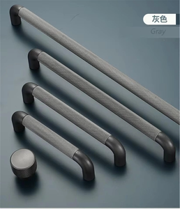 3.78", 5", 7.55", 12.6" Coffee Gray Drawer Pulls | Knurled Kitchen & Cabinet Handles, Dresser & Cupboard Knobs, Hardware