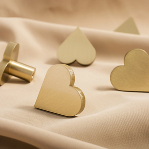 Brass Heart Knobs | Cabinet & Drawer Pulls, Dresser & Kitchen Cupboard Handles, Furniture Hardware