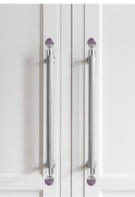 Load image into Gallery viewer, 3.78&quot;-8.8&quot; Art Decor Luxury Pulls &amp; Knobs (Pink Crystal Stone, Shiny Gold, Purple, White, Chrome) | Cabinet, Dresser &amp; Drawer Hardwar

