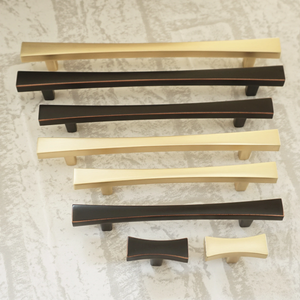 3.75", 5", 6.3" Black Copper & Brushed Brass Handles | Closet, Wardrobe & Drawer Pulls, Cabinet & Kitchen Knobs, Dresser Hardware
