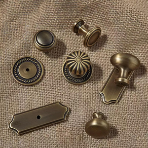 Antique Bronze Knobs with Backplate | Art Decor Unique Rustic Cabinet Pulls, Drawer & Dresser Handles, Vintage Kitchen Hardware