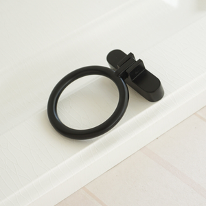 1.25" Black Brass Drop Ring Round Knobs, Pulls & Handles | Cabinet, Door, Drawer & Dresser Hardware