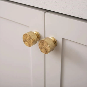 3.78", 5.0" Solid Brass Hammered Gold Knobs & Pulls | Unique Dresser & Drawer Handles, Kitchen Cabinet, Wardrobe & Cupboard Hardware