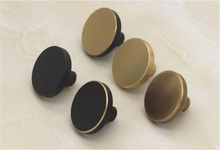 Load image into Gallery viewer, Brass Black &amp; Bronze Vintage Retro Round Knobs | Cabinet Door Handles, Drawer &amp; Dresser Pulls
