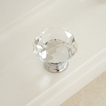 Load image into Gallery viewer, Silver Clear Glass &amp; Crystal Knobs | Dresser &amp; Drawer Pulls, Cupboard &amp; Kitchen Cabinet Door Handles, Hardware

