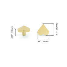 Load image into Gallery viewer, Brass Heart Knobs | Cabinet &amp; Drawer Pulls, Dresser &amp; Kitchen Cupboard Handles, Furniture Hardware
