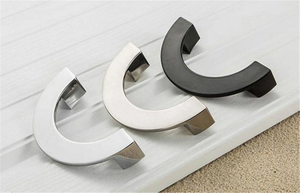 3.75", 5" Modern Black, Chrome & Brushed Nickel Semicircle Drawer Pulls | Dresser & Kitchen Cabinet Handles, Door Knobs