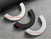 Load image into Gallery viewer, 3.75&quot;, 5&quot; Modern Black, Chrome &amp; Brushed Nickel Semicircle Drawer Pulls | Dresser &amp; Kitchen Cabinet Handles, Door Knobs
