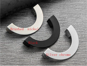 3.75", 5" Modern Black, Chrome & Brushed Nickel Semicircle Drawer Pulls | Dresser & Kitchen Cabinet Handles, Door Knobs