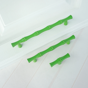 3.78"-5.0" Green Bamboo Design | Gold, Brushed Nickel Knobs, Pulls & Handles | Cabinet, Drawer, Dresser, Kitchen & Cupboard Hardware