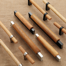 Load image into Gallery viewer, 3.75&quot;, 5&quot;, 6.3&quot; (96, 128, 160mm) Black Beech &amp; Brushed Steel Matte Aluminum Cabinet Pulls | Bar Handles for Dresser &amp; Drawer
