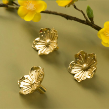 Load image into Gallery viewer, Gold Brass Flower Knobs, Pulls &amp; Handles | Drawer, Cabinet, Dresser, Kitchen Cupboard &amp; Furniture Hardware
