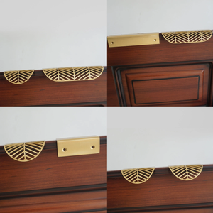 Leaf Design Brass Gold Invisible Pulls & Handles | Modern Decorative Cabinet, Wardrobe, Cupboard & Drawer Hardware