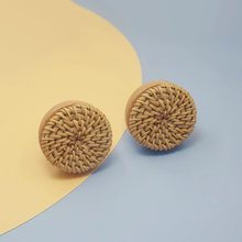Load image into Gallery viewer, Boho Rattan Knobs | Unique Wood Drawer Pulls, Dresser &amp; Cabinet Knobs, Boho Home Decor Hardware
