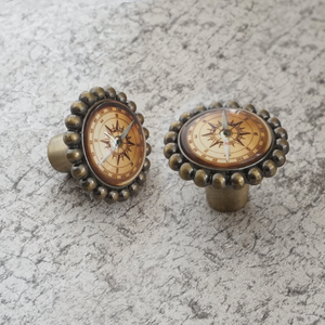 Compass Ornate Knobs & Pulls (Antique Bronze, Crystal) | French Style Drawer, Dresser & Cabinet Furniture Hardware