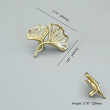 Load image into Gallery viewer, Ginkgo Biloba Leaf Brass Knobs | Cabinet &amp; Drawer Pulls, Kitchen Handles, Cabinet Hardware
