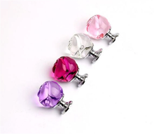 Load image into Gallery viewer, Flower Crystal Glass Knobs | Colorful Pink Purple Rose Red &amp; Transparent Dresser Drawer Pulls, Cabinet Door Hardware
