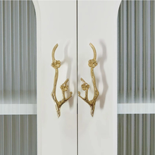 Load image into Gallery viewer, Gorgeous Flower &amp; Branch Solid Brass Knobs, Pulls &amp; Handles | Unique Art Deco Cabinet, Drawer &amp; Dresser Hardware
