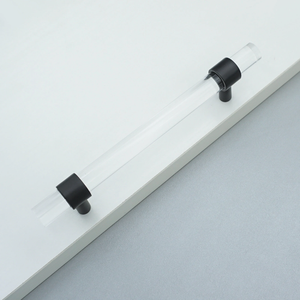 Customizable Clear Acrylic & Black Pulls | Drawer & Dresser Knobs, Cabinet & Bathroom Door Handles, Kitchen Hardware