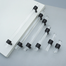 Load image into Gallery viewer, Customizable Clear Acrylic &amp; Black Pulls | Drawer &amp; Dresser Knobs, Cabinet &amp; Bathroom Door Handles, Kitchen Hardware
