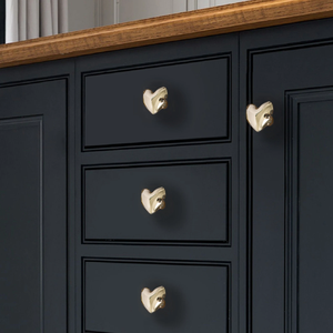 Original Design Heart Drawer Knobs | Small Gold, Silver & Chrome Cabinet Pulls, Wardrobe Door Knobs, Furniture Hardware