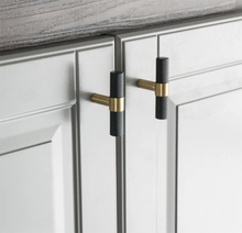 Load image into Gallery viewer, 3.78&quot;, 5.0&quot; Black Brass T Bar Drawer Pulls | Cabinet Door &amp; Closet Wardrobe Handles, Dresser Knobs, Furniture Hardware

