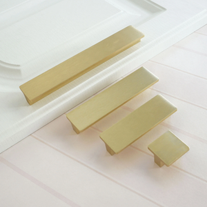 0.6"-6.3" Black & Brushed Brass Rectangle Knobs, Pulls & Handles | Drawer, Dresser, Kitchen Cabinet, Door & Wardrobe Hardware