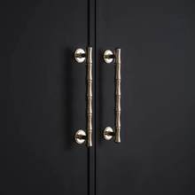 Load image into Gallery viewer, 3.78&quot;, 5&quot;, 6.3&quot;, 8.8&quot; Shiny Gold Bamboo Drawer Pulls &amp; Knobs | Unique Dresser Knobs, Closet, Wardrobe &amp; Cabinet Handles
