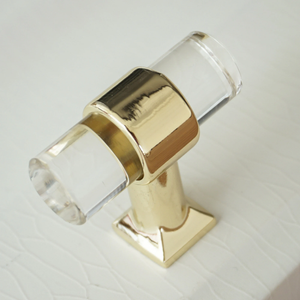 3.0", 3.78", 5.0", 6.3" Clear Gold Acrylic Knobs & Square Silver Drawer Pulls | Kitchen Cabinet, Wardrobe, Closet & Dresser Handles
