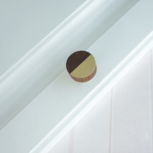 Modern Wood & Brass Cabinet Door & Drawer Knobs | Small Knobs, Furniture Handles, Cabinet Pulls