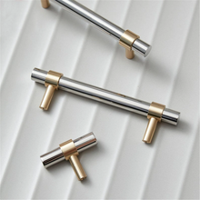 Load image into Gallery viewer, 3&quot;, 3.78&quot;, 5.0&quot;, 6.3&quot;, 7.55&quot;, 8.8&quot; Stainless Steel &amp; Brass Drawer Pulls | Modern Black Kitchen Cabinet Handles, Dresser &amp; Wardrobe Cupboard Pulls

