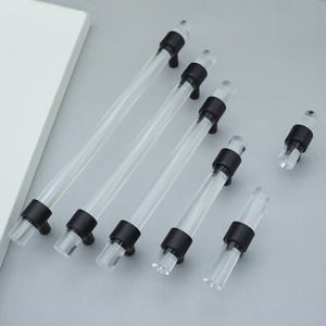 Customizable Clear Acrylic & Black Pulls | Drawer & Dresser Knobs, Cabinet & Bathroom Door Handles, Kitchen Hardware