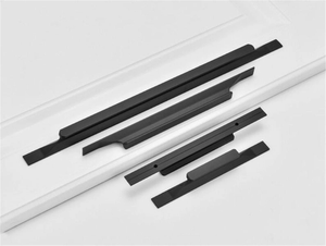 2.5"-7.55" Special Texture T Pulls & Knobs (Gold & Black, with Back Plate) | Modern Kitchen Cabinet Door, Drawer & Wardrobe Hardware