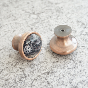 Steampunk Gear Vintage Antique Knobs, Pulls & Handles (Bronze, Silver, Glass) | Unique Cabinet, Drawer, Dresser & Kitchen Door Hardware
