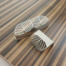 Load image into Gallery viewer, Leaf Design Brass Gold Invisible Pulls &amp; Handles | Modern Decorative Cabinet, Wardrobe, Cupboard &amp; Drawer Hardware
