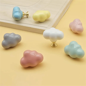 Ceramic Cloud Knobs | Colorful Drawer Pulls & Cabinet Handles for Dresser, Kitchen Cupboard | Cabinet Hardware