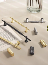 Load image into Gallery viewer, 1.25&quot;, 3.78&quot;, 5&quot;, 7.56&quot;, 10&quot; Gold Hammered &amp; Black Nickel Pulls | Kitchen &amp; Cabinet Handles, Drawer Knobs, Art Decor Hardware
