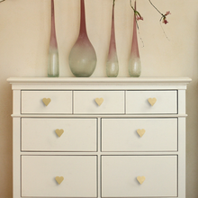 Load image into Gallery viewer, Brass Heart Knobs | Cabinet &amp; Drawer Pulls, Dresser &amp; Kitchen Cupboard Handles, Furniture Hardware
