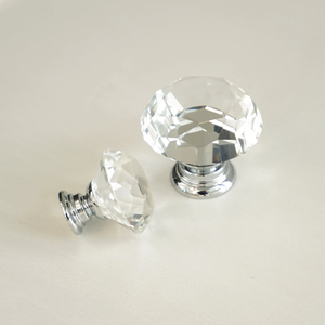 Silver Clear Glass & Crystal Knobs | Dresser & Drawer Pulls, Cupboard & Kitchen Cabinet Door Handles, Hardware