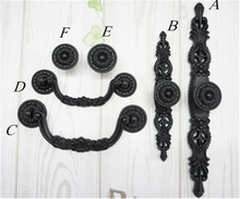 Load image into Gallery viewer, Shabby Chic Black Ornate Knobs, Pulls &amp; Handles | Rustic French Country Dresser, Drawer &amp; Kitchen Cabinet Decorative Hardware

