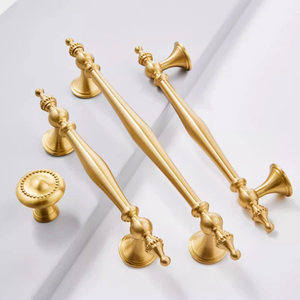 3", 3.78", 5", 6.3" Brushed Brass Kitchen Handles | Unique Wardrobe & Drawer Pulls, Cupboard Knobs, Hardware