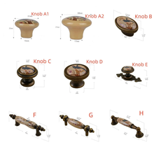 Load image into Gallery viewer, 3&quot;, 3.78&quot;, 5&quot; Vintage Aged Brass &amp; Ceramic Knobs &amp; Pulls | Drawer, Dresser, Kitchen &amp; Cabinet Handles
