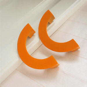 3.78" White, Green, Red & Orange Semicircle Drawer Pulls | Dresser & Kitchen Cabinet Door Handles, Knob Hardware